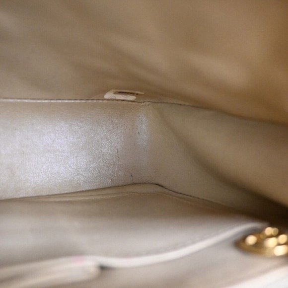 CHANEL CC Mini Matelasse Chain Shoulder Bag Leather Beige GHW Vintage 361RJ241 - Picture 9 of 15